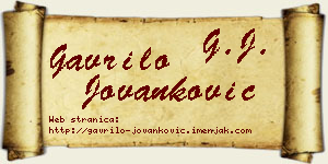 Gavrilo Jovanković vizit kartica